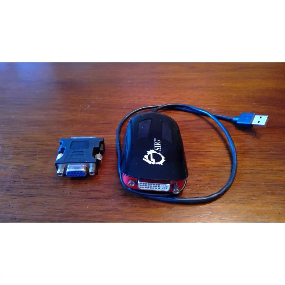 SIIG USB to DVI/VGA Multi Monitor Video Adapter JU-DV0211-S1 WITH ORIGINAL BOX